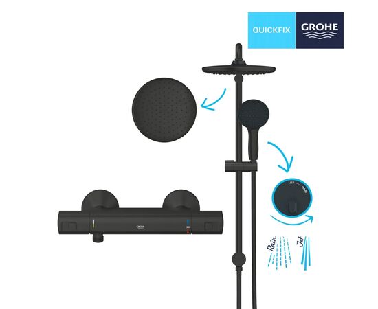 Змішувач Grohe QuickFix Start Black (UA303908T2), зображення 7