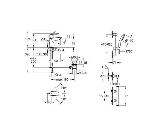 Змішувач Grohe QuickFix QuickFix Precision Flow&Start Edge (UA202503TS), зображення 8