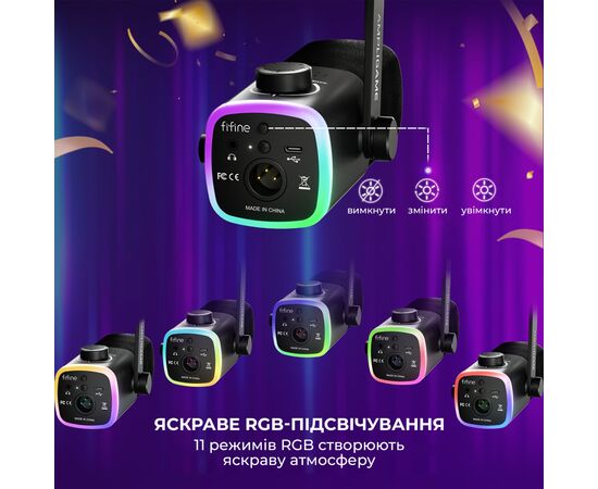 Мікрофон Fifine AM9W USB White (AM9W), зображення 11