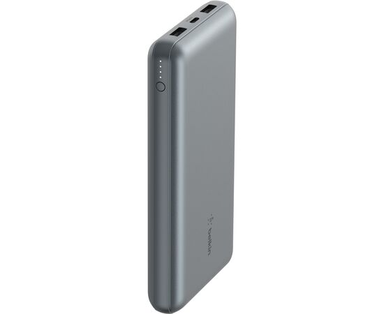 Батарея універсальна Belkin 10000mAh 15W 2xUSB-A, USB-C Gray (BPB011BTGY), зображення 4