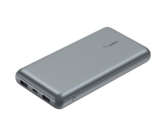 Батарея універсальна Belkin 10000mAh 15W 2xUSB-A, USB-C Gray (BPB011BTGY), зображення 5