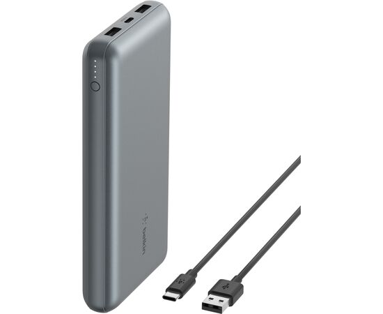 Батарея універсальна Belkin 10000mAh 15W 2xUSB-A, USB-C Gray (BPB011BTGY), зображення 9