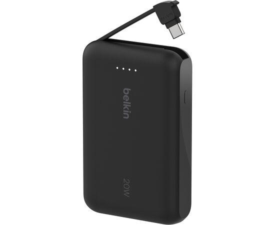 Батарея универсальная Belkin 10000mAh, 20W, USB-C, Black (BPB021HQBK), изображение 4