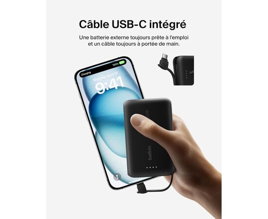 Батарея универсальная Belkin 10000mAh, 20W, USB-C, Black (BPB021HQBK), изображение 9