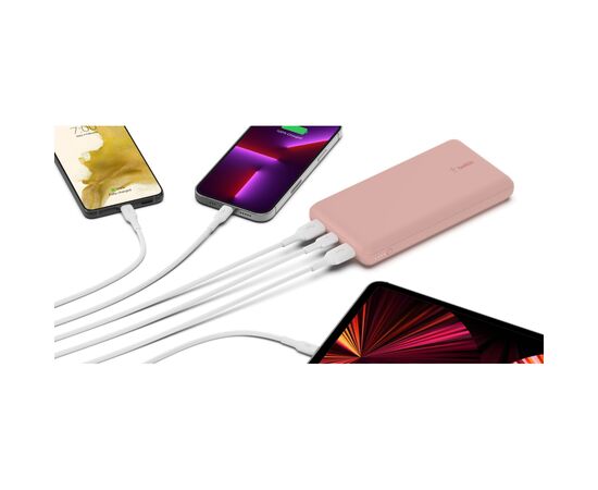 Батарея универсальная Belkin 20000mAh 15W, Dual USB-A, USB-C Rose Gold (BPB012BTRG), изображение 3