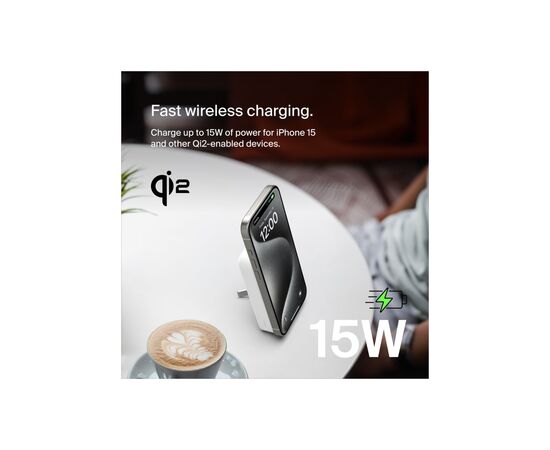 Батарея універсальна Belkin 8000mAh MagSafe Wireless Qi2 White (BPD007BTWH), зображення 6