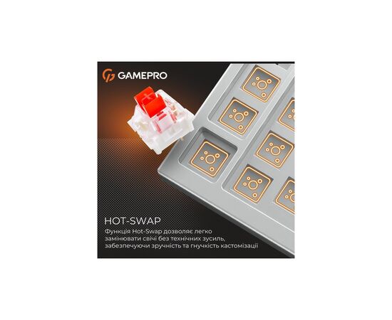 Клавиатура GamePro Genesis Joker Pro MK124G Pro Outemu Red Switch Wireless/Bluetooth/USB UA Gray (MK124G Pro), изображение 11