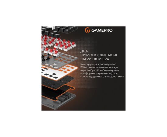Клавиатура GamePro Genesis Joker Pro MK124G Pro Outemu Red Switch Wireless/Bluetooth/USB UA Gray (MK124G Pro), изображение 9