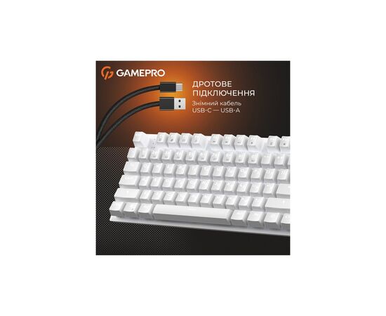 Клавиатура GamePro Genesis Joker MK124W Outemu Red Switch USB UA White (MK124W), изображение 9