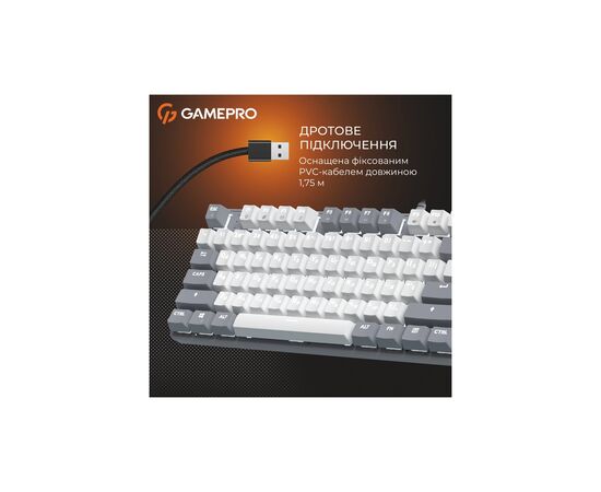 Клавиатура GamePro Genesis Metallic MK110G Outemu Red Switch USB UA Gray (MK110G), изображение 8