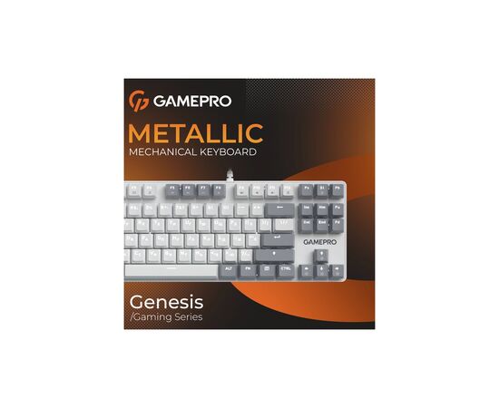 Клавиатура GamePro Genesis Metallic MK110W Outemu Red Switch USB UA White (MK110W), изображение 7