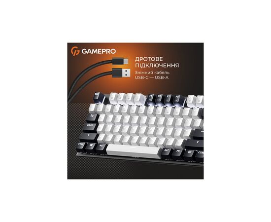 Клавиатура GamePro Genesis Metallic MK144B Outemu Red Switch USB UA Black (MK144B), изображение 8