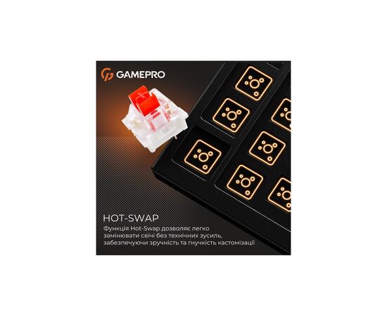 Клавиатура GamePro Genesis Metallic MK144B Outemu Red Switch USB UA Black (MK144B), изображение 12