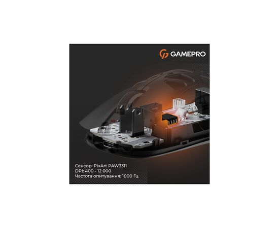 Мышка GamePro Genesis Spider Wireless/Bluetooth/USB Black (GM870B), изображение 7