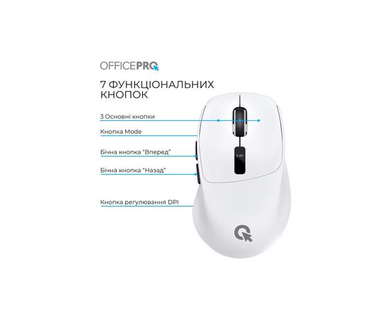 Мышка OfficePro M398W Wireless/Bluetooth White (M398W), изображение 5