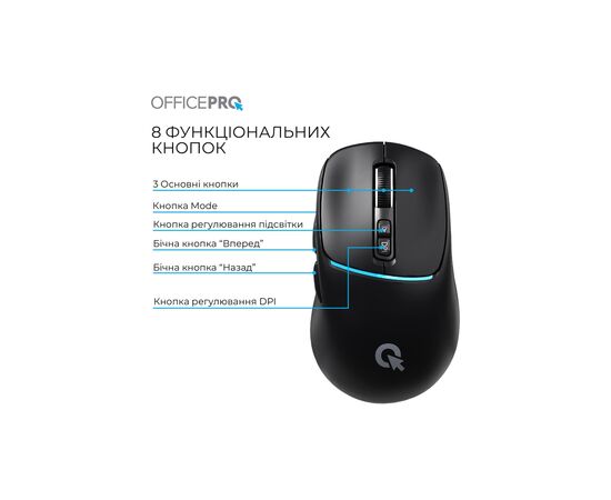 Мышка OfficePro M468B Wireless/Bluetooth Black (M468B), изображение 5