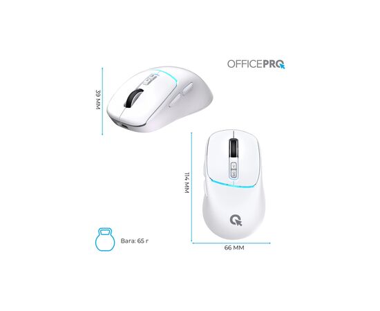 Мышка OfficePro M468W Wireless/Bluetooth White (M468W), изображение 12