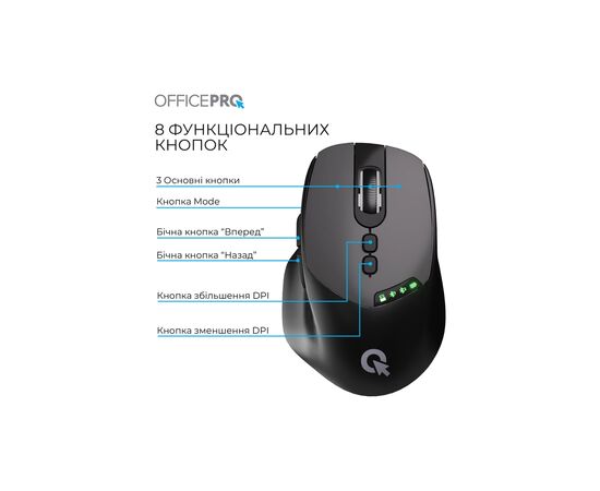 Мышка OfficePro M520B Wireless/Bluetooth Black (M520B), изображение 5