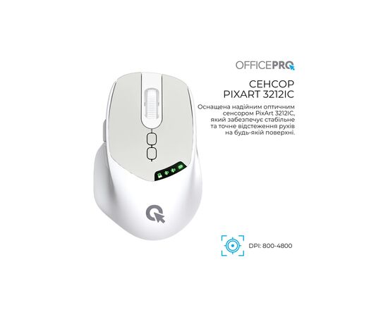 Мышка OfficePro M520W Wireless/Bluetooth White (M520W), изображение 7
