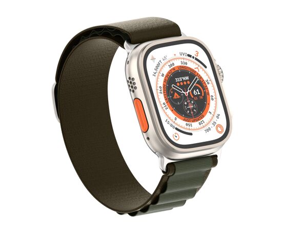 Ремінець до смарт-годинника Armorstandart Alpina Band для Apple Watch 49/46/45/44/42 (Series 1-3) Olive (ARM81045), зображення 2