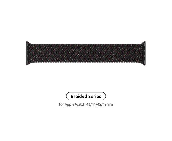 Ремінець до смарт-годинника Armorstandart Braided Solo Loop для Apple Watch 49/46/45/44/42 (Series 1-3) Black Unity Size 6 (148 mm) (ARM64907)