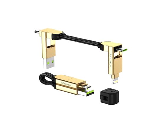 Дата кабель 6in1 inCharge X 0,14m 100W beige Rolling Square (X03WR)