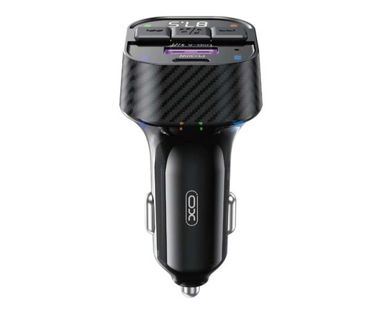 FM модулятор XO BCC17 Car Charger Smart Bluetooth Dual Port PD 30W Чорний (BCC17.black), зображення 3