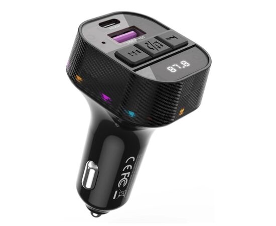 FM модулятор XO BCC17 Car Charger Smart Bluetooth Dual Port PD 30W Чорний (BCC17.black)