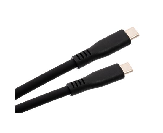 Дата кабель USB-C to USB-C 1.2m UBS3.2 Gen2 10G 100W Chip Silicon Black Vinga (VCPDCCC31012SB), изображение 2