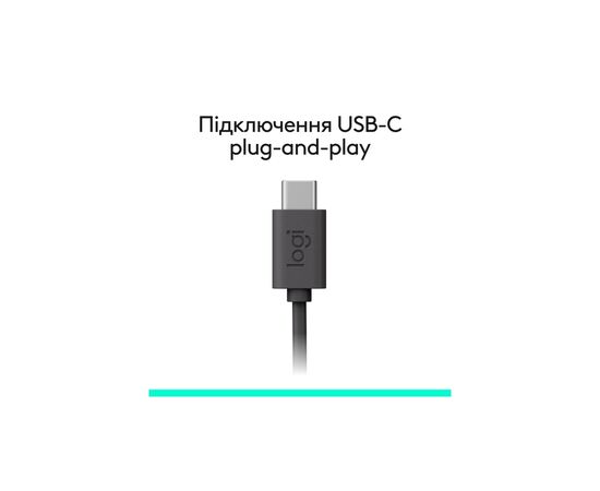 Навушники Logitech H390 USB-C Midnight Black (981-001576), зображення 4