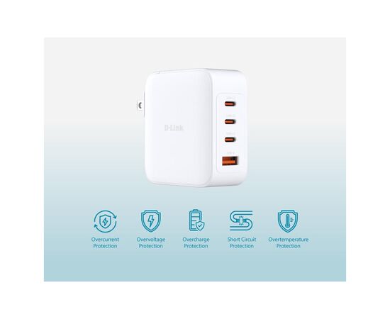 Зарядное устройство D-Link 3xUSB-C + 1xUSB PD140W GaN white (DCF-141), изображение 7