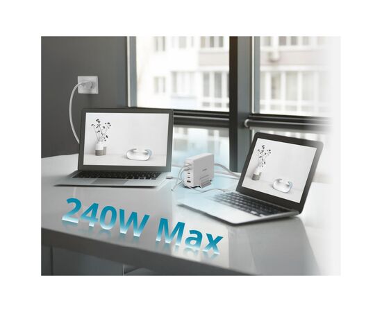 Зарядное устройство D-Link 4xUSB-C + 1xUSB PD240W GaN white (DCF-241), изображение 8