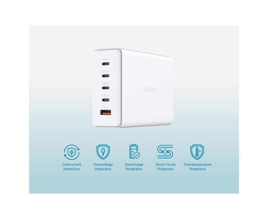 Зарядное устройство D-Link 4xUSB-C + 1xUSB PD240W GaN white (DCF-241), изображение 9
