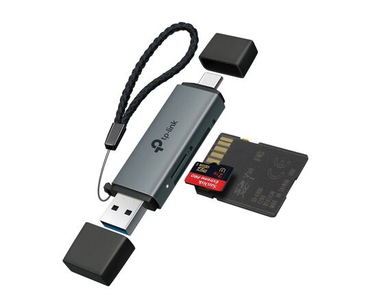 Зчитувач флеш-карт TP-Link USB-C + USB 2.0 SD + TF silver (UA430D), зображення 2