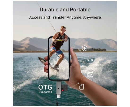 Зчитувач флеш-карт TP-Link USB-C + USB 2.0 SD + TF silver (UA430D), зображення 8