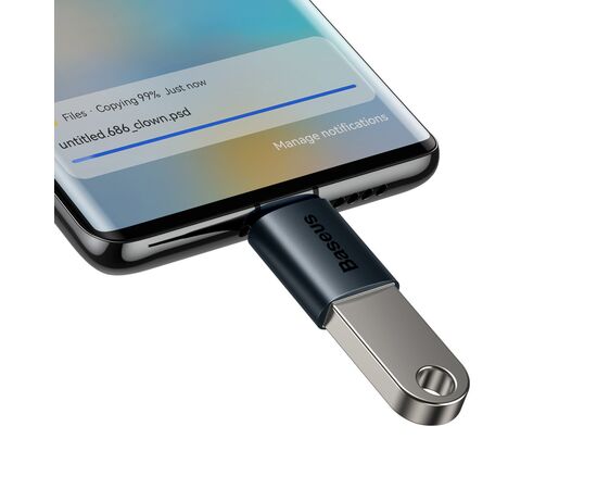 Переходник OTG USB 3.1 AF to USB-C blue Baseus (ZJJQ000003), изображение 5