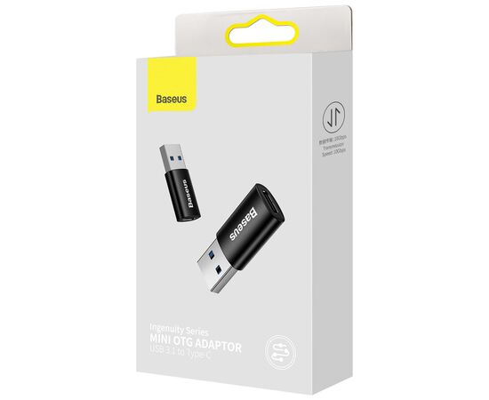 Переходник USB 3.1 M to USB-C F black Baseus (ZJJQ000101), изображение 6