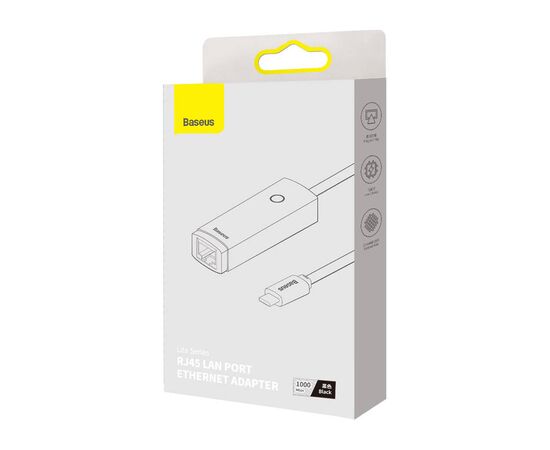 Переходник USB-C to RJ45 Ethernet 1000Mbps black Baseus (WKQX000301), изображение 7