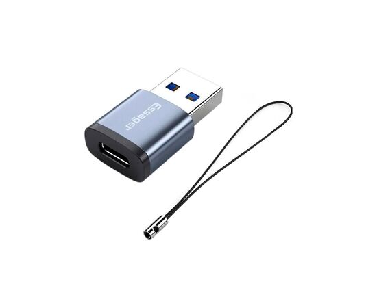 Переходник USB 3.0 AM to USB-C F gray Essager (EZJCA-SRB0G)