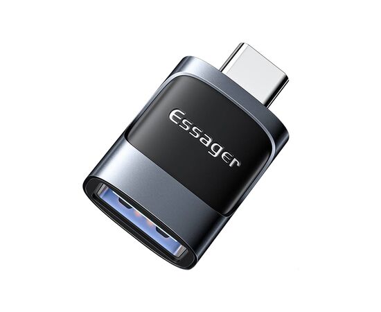 Переходник OTG USB 3.0 AF to USB-C gray Essager (EZJAC-XL01)