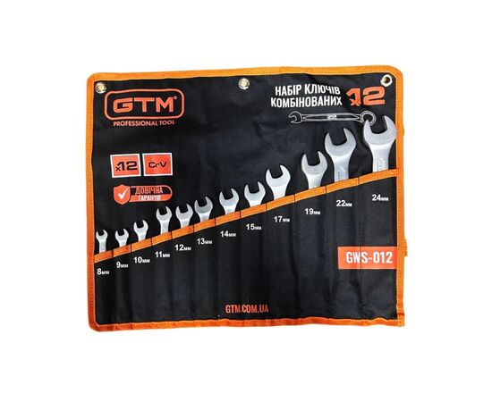 Ключ GTM 8-24мм 12шт, чехол (GWS-012)