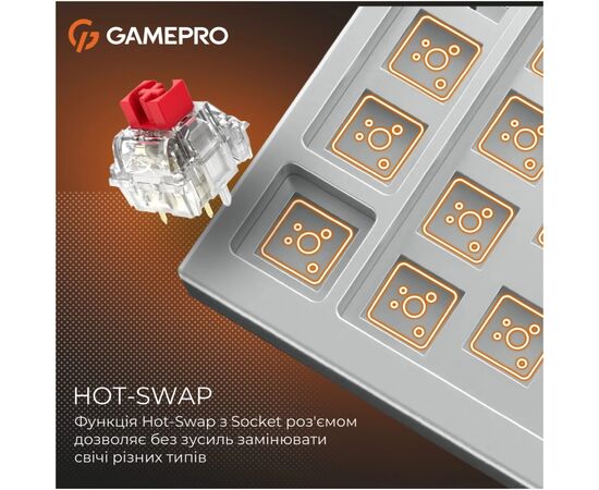 Клавиатура GamePro Genesis Silverlight MK126 USB UA Grey (MK126), изображение 9