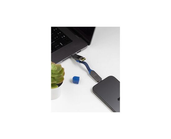 Дата кабель 6in1 inCharge X 0,14m 100W blue Rolling Square (X02WR), зображення 5