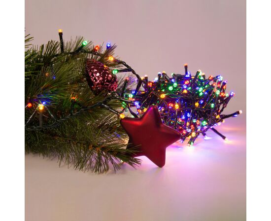 Гирлянда Chomik 200 LED 10 м, мультиколор, ефект блиску, IP44, від мережі (5900779879492), изображение 3
