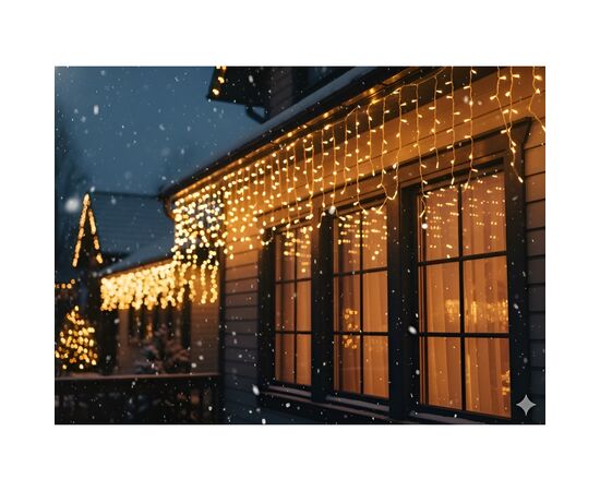 Гирлянда Chomik Бахрома 300 LED 12 м, теплий білий, IP44, від мережі (5900779879843), изображение 3