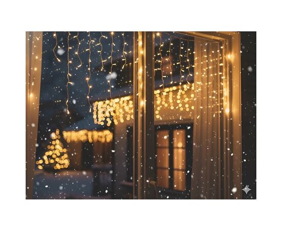 Гирлянда Chomik Бахрома 300 LED 12 м, теплий білий, IP44, від мережі (5900779879843), изображение 4