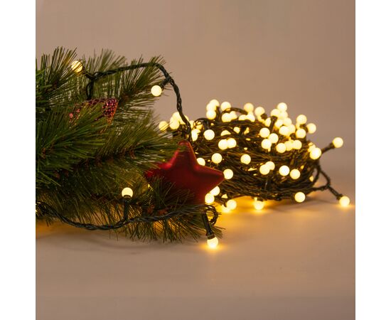 Гирлянда Chomik Кульки-змійка 200 LED 16 м, теплий білий, IP44, від мережі (5900779880146), изображение 4