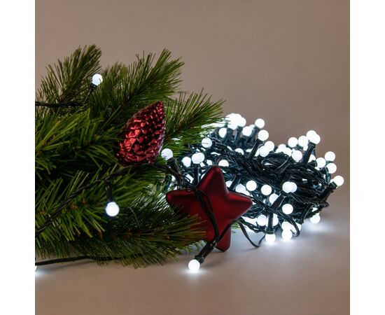 Гирлянда Chomik Кульки-змійка 200 LED 16 м, холодний білий, IP44, від мережі (5900779880153), изображение 3