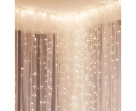 Гирлянда Chomik Штора" 150 LED теплий білий, 3x1,5 м, USB, з пультом, IP20, від мережі (5900779898479), изображение 2
