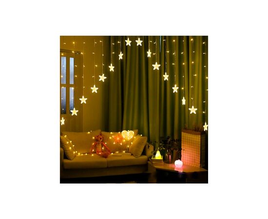 Гирлянда Chomik Штора зірки 136 LED теплий білий, 3 м, від мережі (5900779880030), изображение 4